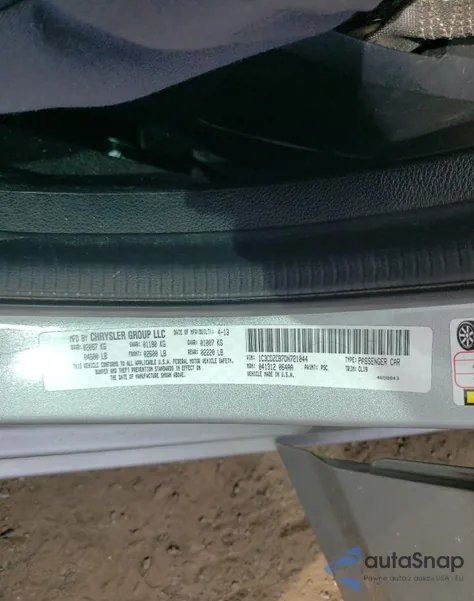 2013 Dodge Avenger Sxt из США, поврежденный, VIN 1C3CDZCB7DN721044